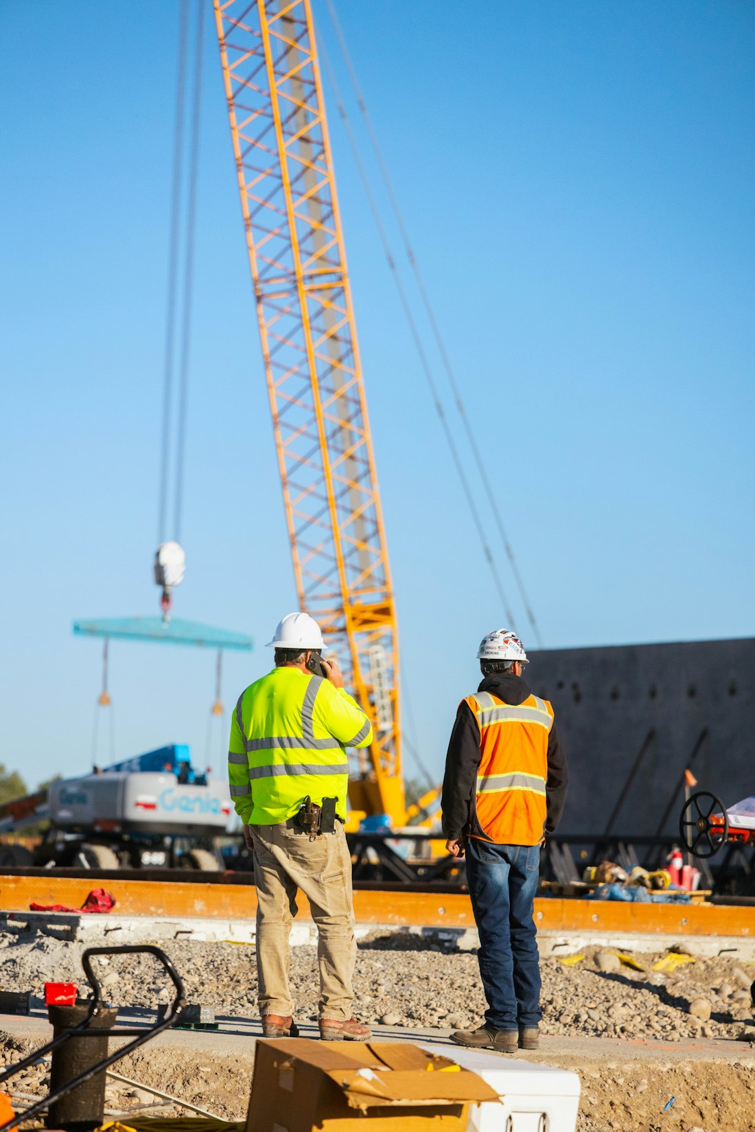 Crane operator training crew at the Miller Crane Works yard